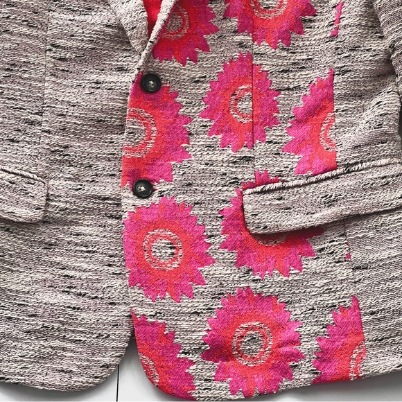 MR TURK by Trina Turk Size 42 Blazer Pink Floral Statement Sport Coat - Picture 4 of 9